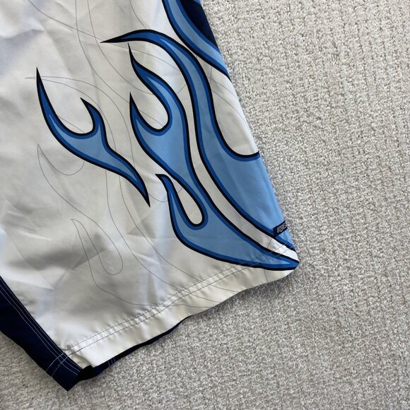 Y2K Men's Ripzone Blue Flames Board Shorts Surfer Skate Beach Grunge Men Sz 32 - Picture 4 of 16